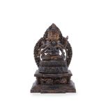 A parcel gilt wood figure of Vajradhara