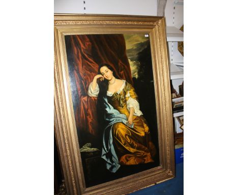 A large picture portrait study of a young woman.  33 1/4'' x 57 1/4''.