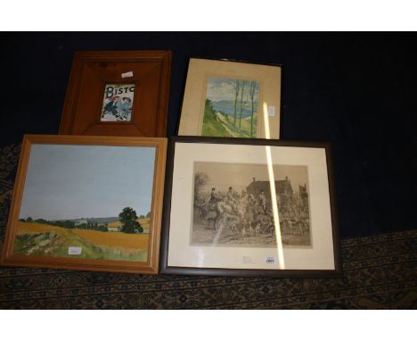 A Hunting scene 'The Opening Meet of The Blackmore Vale Hounds',a frame etc.