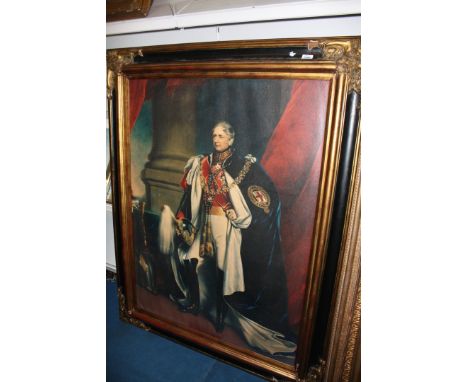 A large full length portrait Picture of a member of the Queens Guard.  35 1/2'' x 47 1/2''