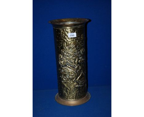 A Brass embossed stick Stand