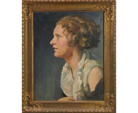*Gerald Spencer Pryse (1882-1956) oil on canvas - Portrait in profile, 51 x 41cm, framedProvenance: from the artist's estate.