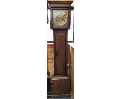 Early 18th century eight day longcase clock by John Tolson, London, the square brass dial with cast spandrels, subsidiary sec