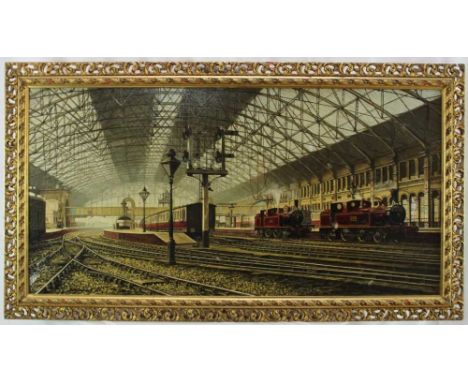Robert K. Calvert, 20th century, oil on canvas - New Street Station, signed and dated 1975, 50cm x 101cm, in gilt frame