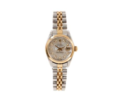 Ladies Rolex Oyster Perpetual DateJust gold and stainless steel wristwatch, model number 69163, serial number R360162, the ci