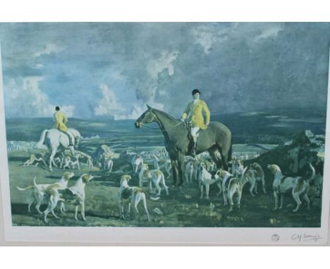 *Sir Alfred Munnings (1878-1959) signed print - Isaac Bell and the Kilkenny, published by Frost & Reed, 46cm x 66cm, in glaze