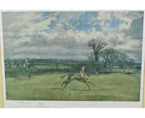 Lionel Edwards (1875-1954) signed print - The West Norfolk, 37.5cm x 51cm, in glazed gilt frame 