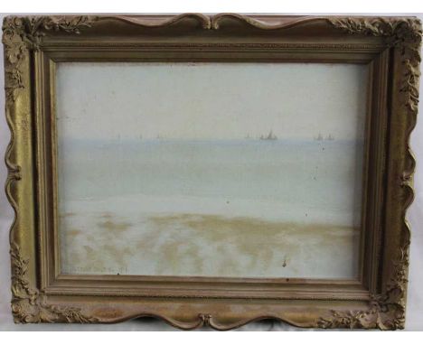 Herbert Dalziel (1858-1941) oil on canvas, seascape, signed and dated 1918, 19.5cm x 27cm, in gilt frameProvenance: Royal Exc