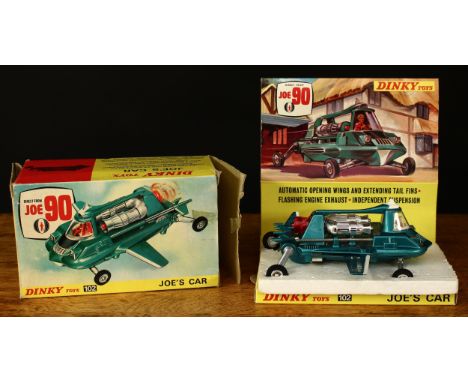 Dinky Toys 102 Joe's car from the Gerry Anderson T.V. series Joe 90, metallic green body with white interior, seated plastic 