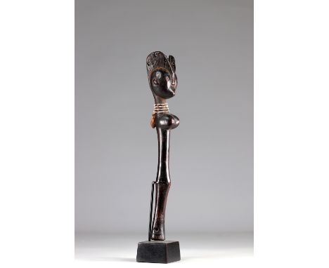 Mossi Scepter-Old Mossi ceremonial scepter (Burkina Faso). First half of the XXth Century. Superb patina of use black and shi