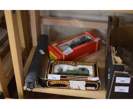 PALITOY MAINLINE RAILWAY ENGINE 00 GAUGE, TOGETHER WITH A FURTHER HORNBY 'SMOKY JOE' ENGINE AND A RAILWAY CARRIAGE