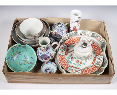 China, collection of Imari and polychrome porcelain, 18th-20th century, comprising various bowls, saucers, a teapot and vases