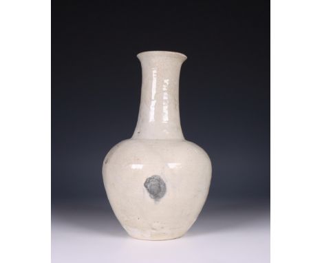 China, celadon glazed vase, Northern Sung dynasty, 10th-12th century, with bulbous body and tall neck, covered with a pale gr