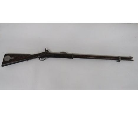 Hollis & Son Target Two Band Percussion Rifle 50 calibre, 33 1/4 inch, rifled barrel.  Large target grade, front blade sight.