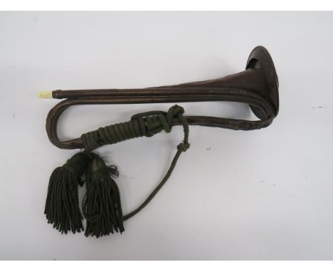 17th Lancers 1891 Dated Bugle brass bugle.  The end bell marked 'Heley Potter & Co Charing Cross London 1891' with lower engr