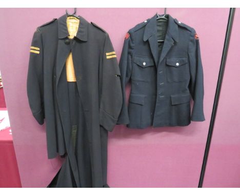 WW2 Women's Civil Defence Tunic dark blue woollen, single breasted, open collar tunic.  Patch chest pockets.  The flaps secur