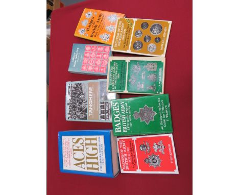 Selection of Military and Badge Books including Aces High by Shores & Williams ... Badges of the British Army 1820-1987 by Wi