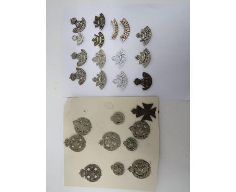 Selection of Rifle Brigade and DLI Badges cap badges include Guelphic crown white metal Rifle Brigade ... KC white metal Rifl
