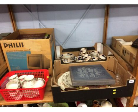 A shelf of assorted, to include Royal Stafford china etc.