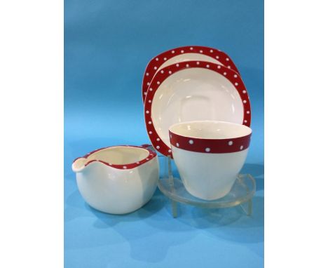 A Midwinter Stylecraft 'Red Domino' tea set