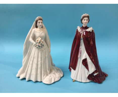 Two Royal Worcester figures, Queen Elizabeth II