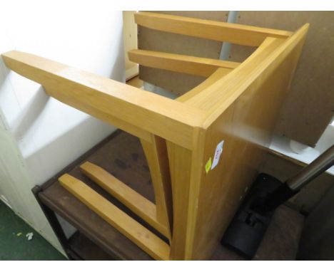 TWO LIGHT OAK EFFECT SQUARE OCCASIONAL TABLES