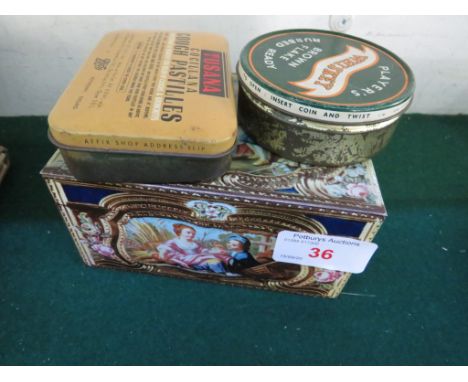 THREE VINTAGE COMMERCIAL TINS