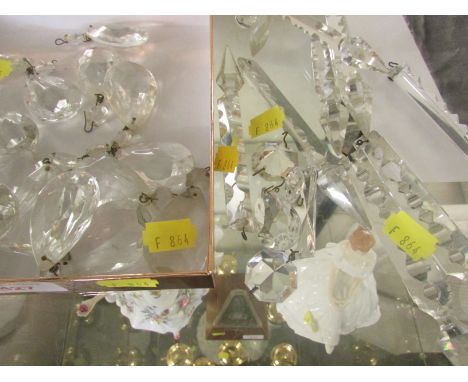 SELECTION OF CUT GLASS CHANDELIER DROPLETS AND PENDANTS