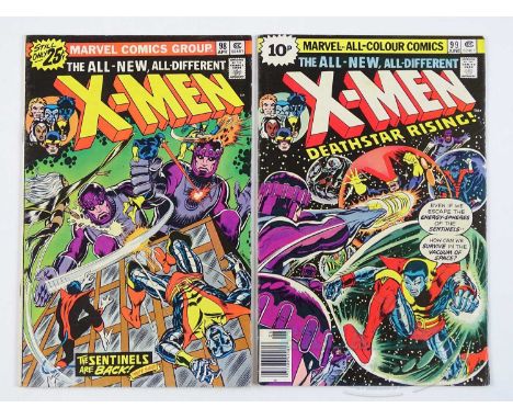 X-MEN #98 &amp; 99 (2 in Lot) - (1976 - MARVEL - UK Price Variant) - First appearance of Black Tom Cassidy + X-Men battle the