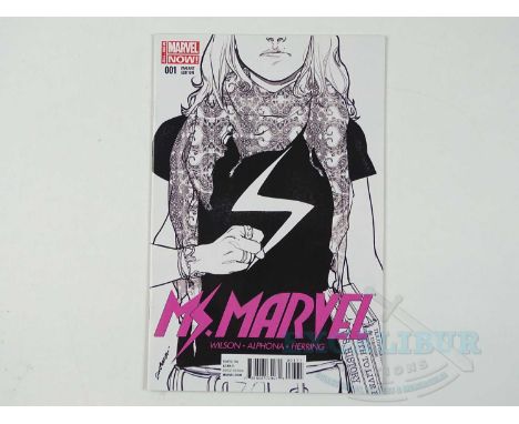 MS. MARVEL #1 (2014 - MARVEL) Third Printing Sketch Variant Cover by Sara Pichelli - HOT Character - First Solo Title for Kam