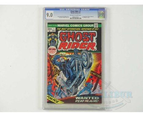 GHOST RIDER #1 (1973 - MARVEL) - GRADED 9.0 by CGC - First solo title Johnny Blaze's Ghost Rider + First appearance (cameo) o