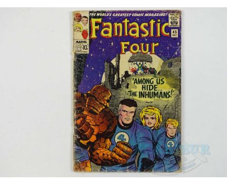 FANTASTIC FOUR #45 - (1965 - MARVEL - UK Price Variant) - First appearance of the Inhumans (Black Bolt, Crystal, Karnak, Trit