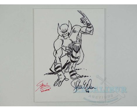 ORIGINAL WOLVERINE SKETCH BY STEVEN E. GORDON - An original drawing / sketch by Steven Gordon in pencil and black felt pen / 