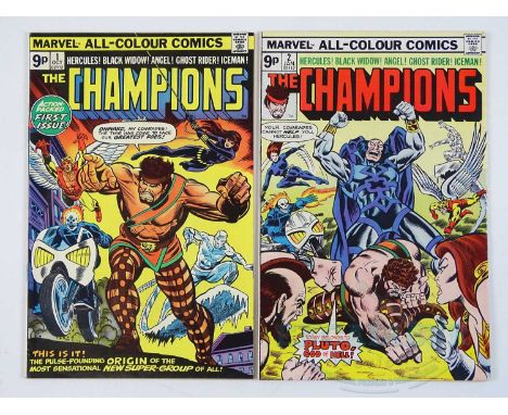 CHAMPIONS #1 &amp; 2 (2 in Lot) - (1975/76 - MARVEL - UK Price Variant) Includes First appearance and Origin of the Champions