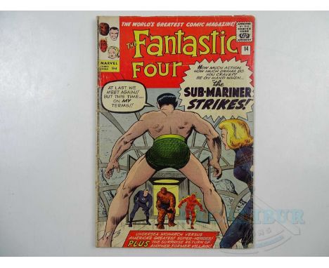 FANTASTIC FOUR #14 (1963 - MARVEL - UK Price Variant) - Fantastic Four battle the Sub-Mariner and the Puppet Master (his seco