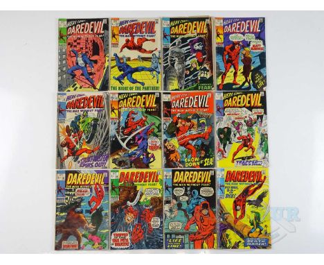 DAREDEVIL #51, 52, 54, 57, 58, 59, 60, 61, 65, 66, 69, 76  (12 in Lot) - (1969/71 - MARVEL - US Price &amp; UK Price Variant)