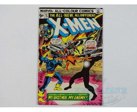 UNCANNY X-MEN #97 - (1976 - MARVEL - UK Price Variant) - First appearance of Lilandra (brief) + Havok, Polaris, Eric the Red 