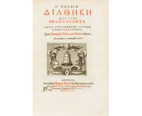 Bible, Greek.- Vetus Testamentum Græcum ex versione Septuaginta interpretum, juxta exemplar Vaticanum Romæ editum, edited by 