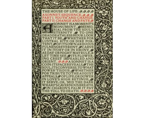 Kelmscott Press.- Rossetti (Dante Gabriel) Sonnets and Lyrical Poems, limited to 316 copies, this copy one of 310 on paper, p