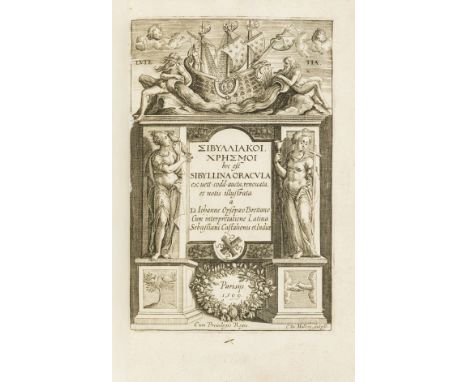 Oracles.- Sibyllina Oracula, 3 parts in 1, collation: a8, A-Oo8, Pp4, aa6, bb-ii8, a2, e8, a-g8, h4, text in Greek and Latin,