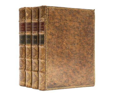 Ovid. Les Metamorphoses, 4 vol., half-titles, titles in red and black and with engraved vignette, additional engraved title t