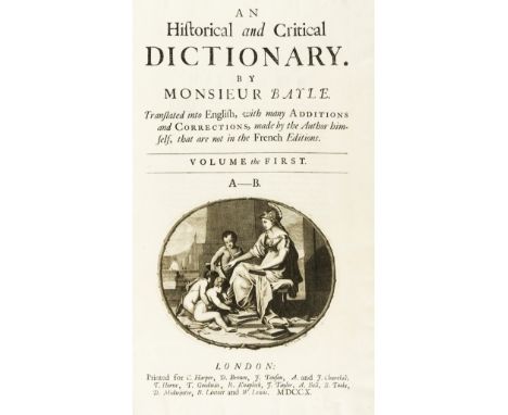 Dictionaries &amp; Grammars.- Bayle (Pierre) An Historical and Critical Dictionary, 4 parts in 2 vol., first edition in Engli