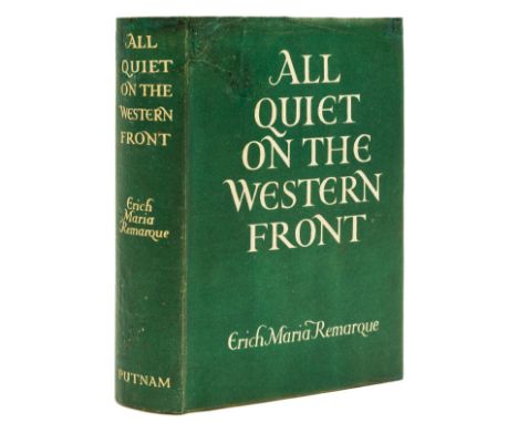 Remarque (Erich Maria) All Quiet on the Western Front, first English edition, half-title, publisher's promotional flier loose