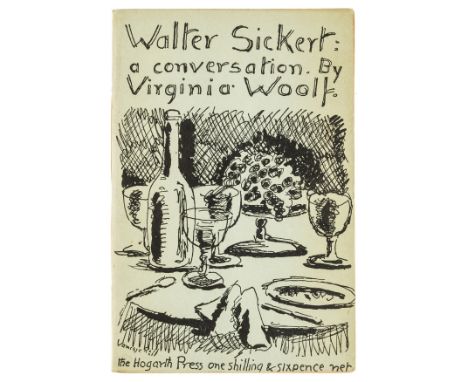 Woolf (Virginia) Walter Sickert: A Conversation, first edition, signed by the author, original pictorial wrappers designed by