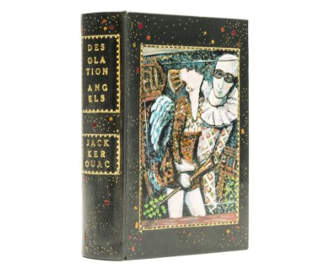 Kerouac (Jack) Desolation Angels, first English edition, near contemporary decorative black calf with hand-painted upper pane