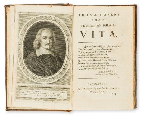 Hobbes (Thomas) Thomae Hobbes Angli Malmesburiensis Philosophi Vita, edited by R[ichard] B[lackburne], first collected editio