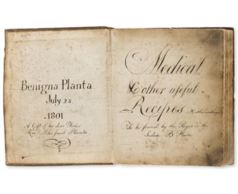 18th century Commonplace Book.- Planta (Rev. Peter Jacob, Moravian Minister, Missionary in Jamaica, of Ockbrook, Derbyshire, 