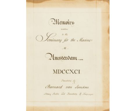 Dutch Sailors.- Sandau (Bernard van, Anglo-Jewish notary, scrivener and translator, of Basinghall Street, London, fl. 1793-18