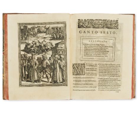 Tasso (Torquato) La Gerusalemme liberata, fine engraved pictorial title and full-page illustrations, woodcut head- and tail-p