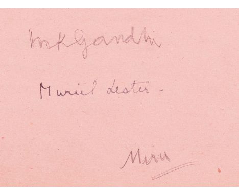 Gandhi (Mohandas Karamchand, Indian lawyer and anti-colonial nationalist, 1869-1948) Autograph album with signature of Gandhi